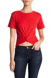 LIME BLUE   Knot Front Chest Pocket Tee at Nordstrom Rack